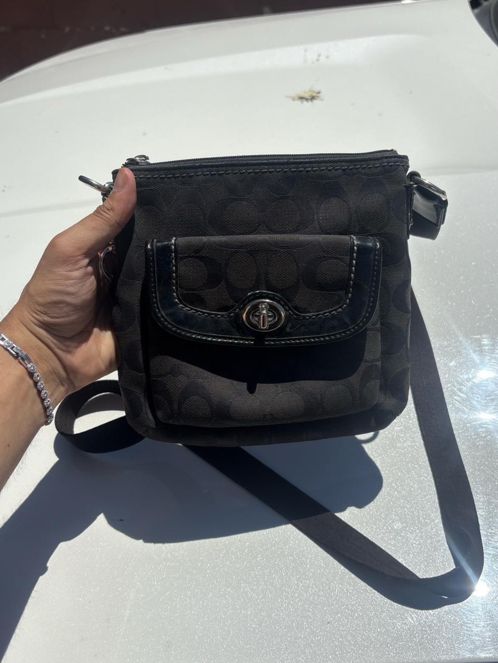 Coach Black Signature Canvas Crossbody Bag